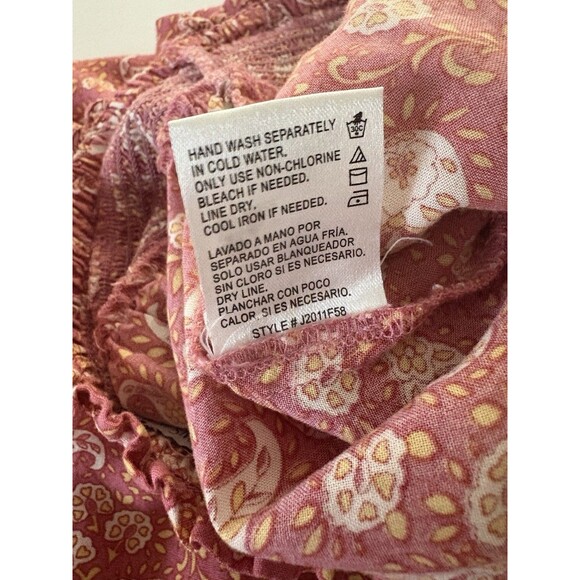 Patrons of Peace Avila Pants Size M Coral Paisley Palazzo Wide Leg Pockets - Picture 15 of 15